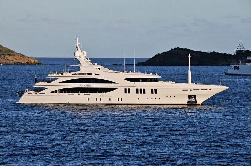 a white boat in the water aboard LA BLANCA Yacht for Sale