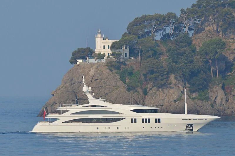 a boat on the water aboard LA BLANCA Yacht for Sale