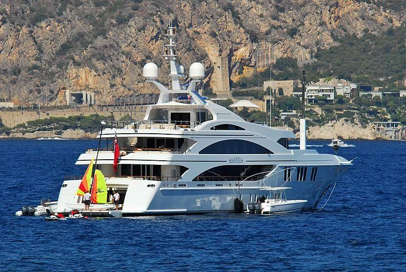 a boat in the water aboard LA BLANCA Yacht for Sale