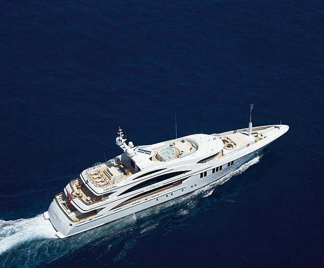 a boat on the water aboard LA BLANCA Yacht for Sale