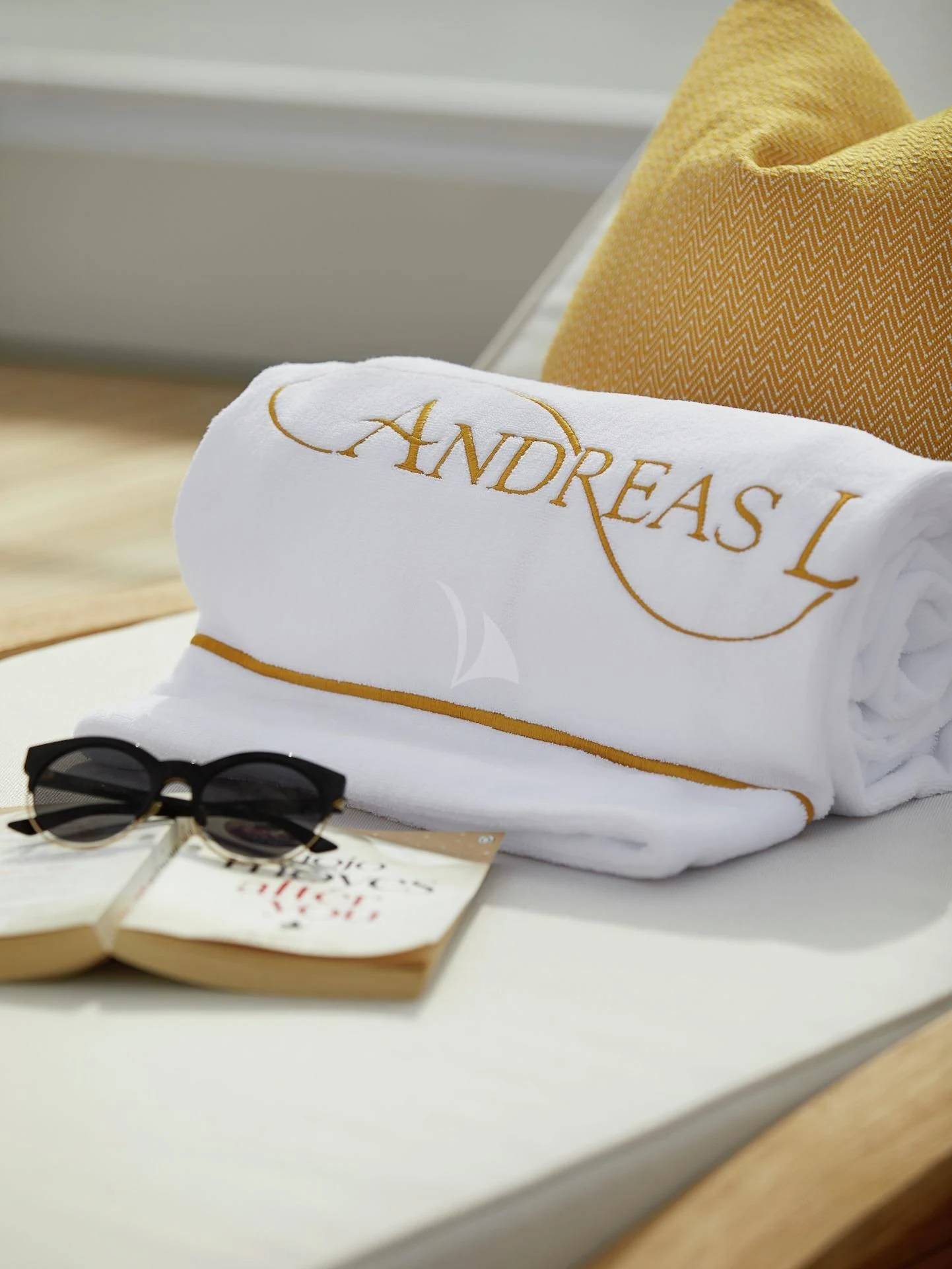 a cheese sandwich on a table aboard LA BLANCA Yacht for Sale