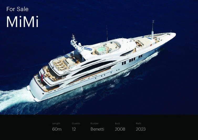 calendar aboard LA BLANCA Yacht for Sale
