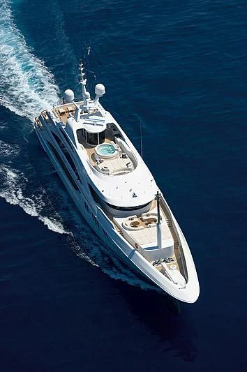 a boat on the water aboard LA BLANCA Yacht for Sale