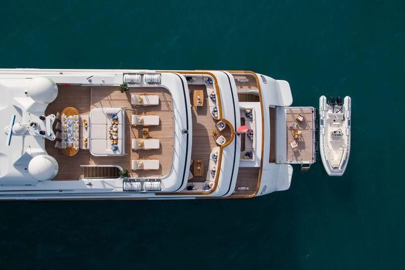 a model of a space ship aboard LA BLANCA Yacht for Sale