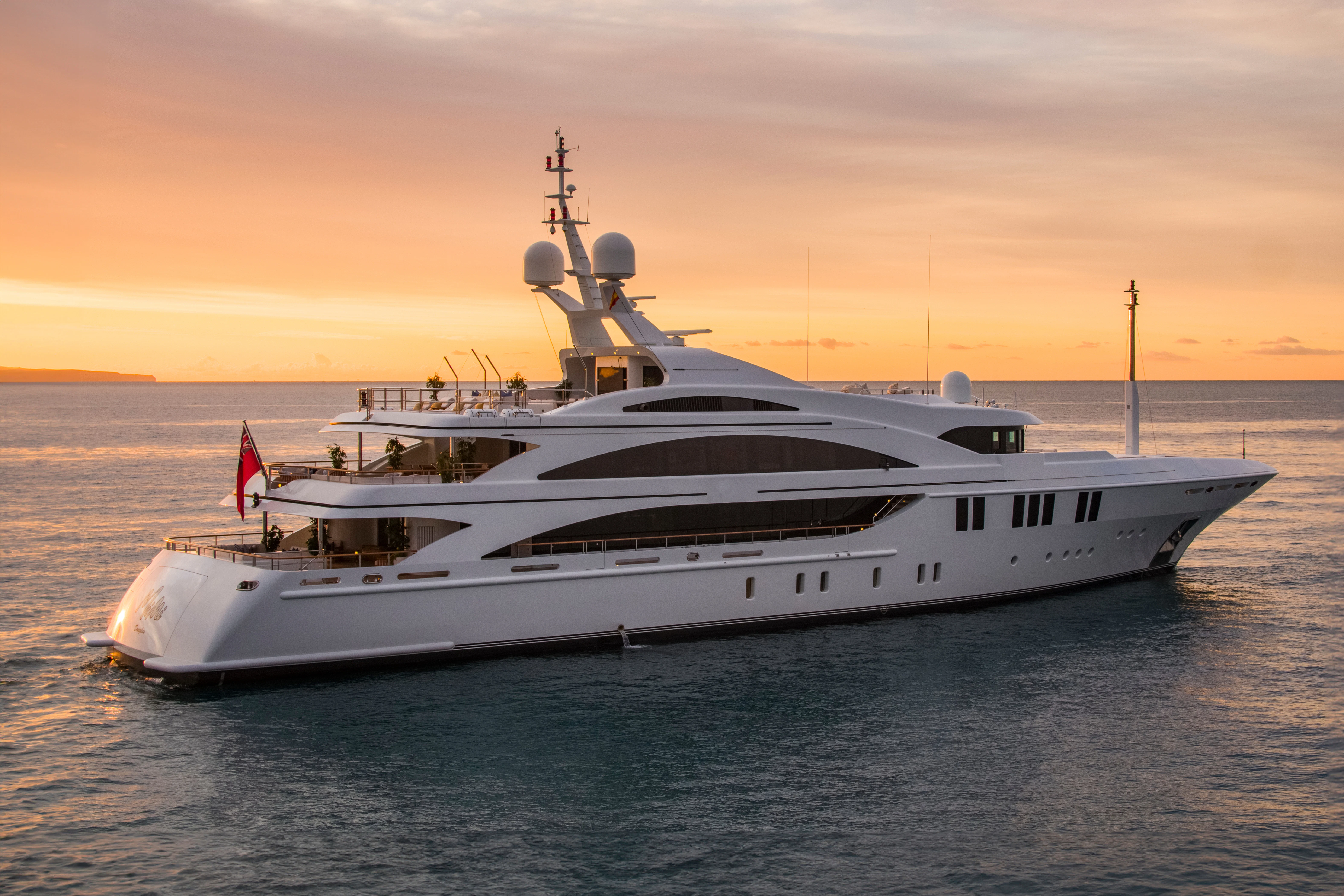 a white yacht in the water aboard LA BLANCA Yacht for Sale