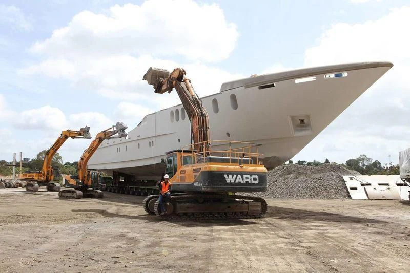 a large machine with a large piece of equipment on it aboard SENSATION YACHTS SY32 Yacht for Sale