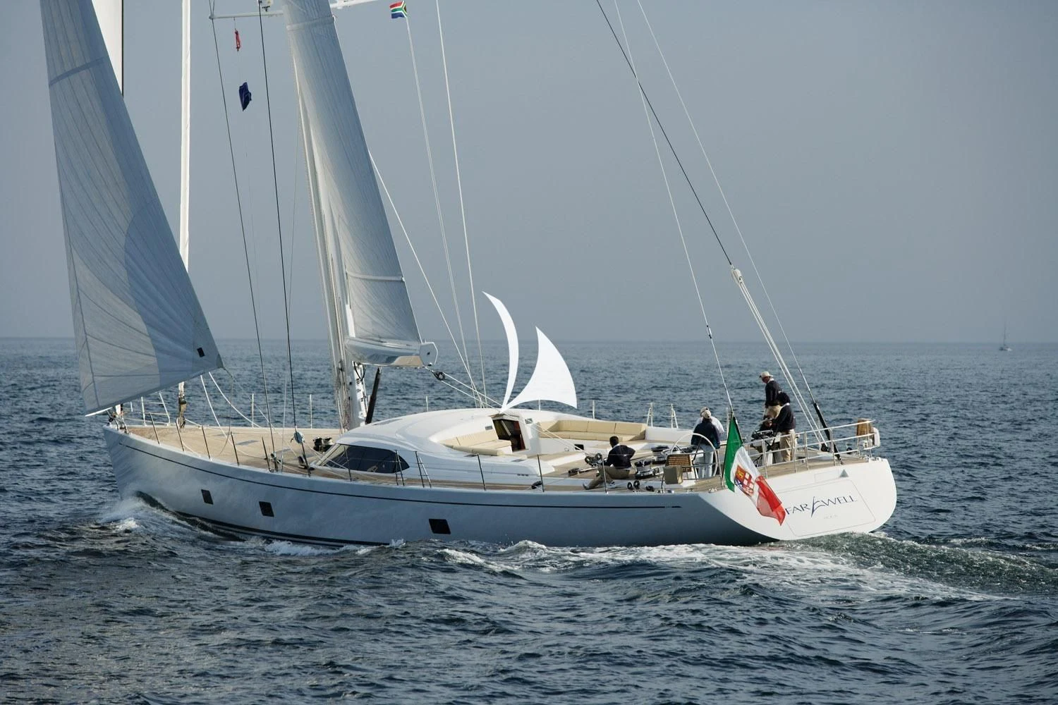 a sailboat on the water aboard STARFALL Yacht for Sale