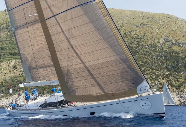 a boat sailing on the water aboard STARFALL Yacht for Sale