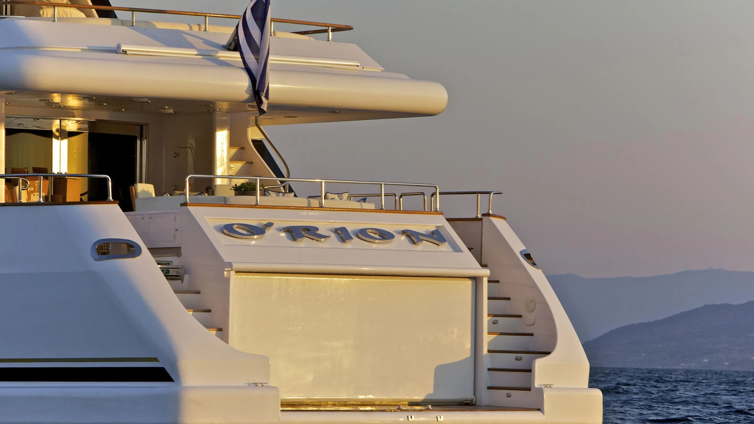 a boat on the water aboard O'RION Yacht for Charter
