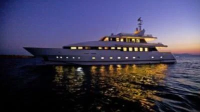 a large ship in the water aboard O'RION Yacht for Charter