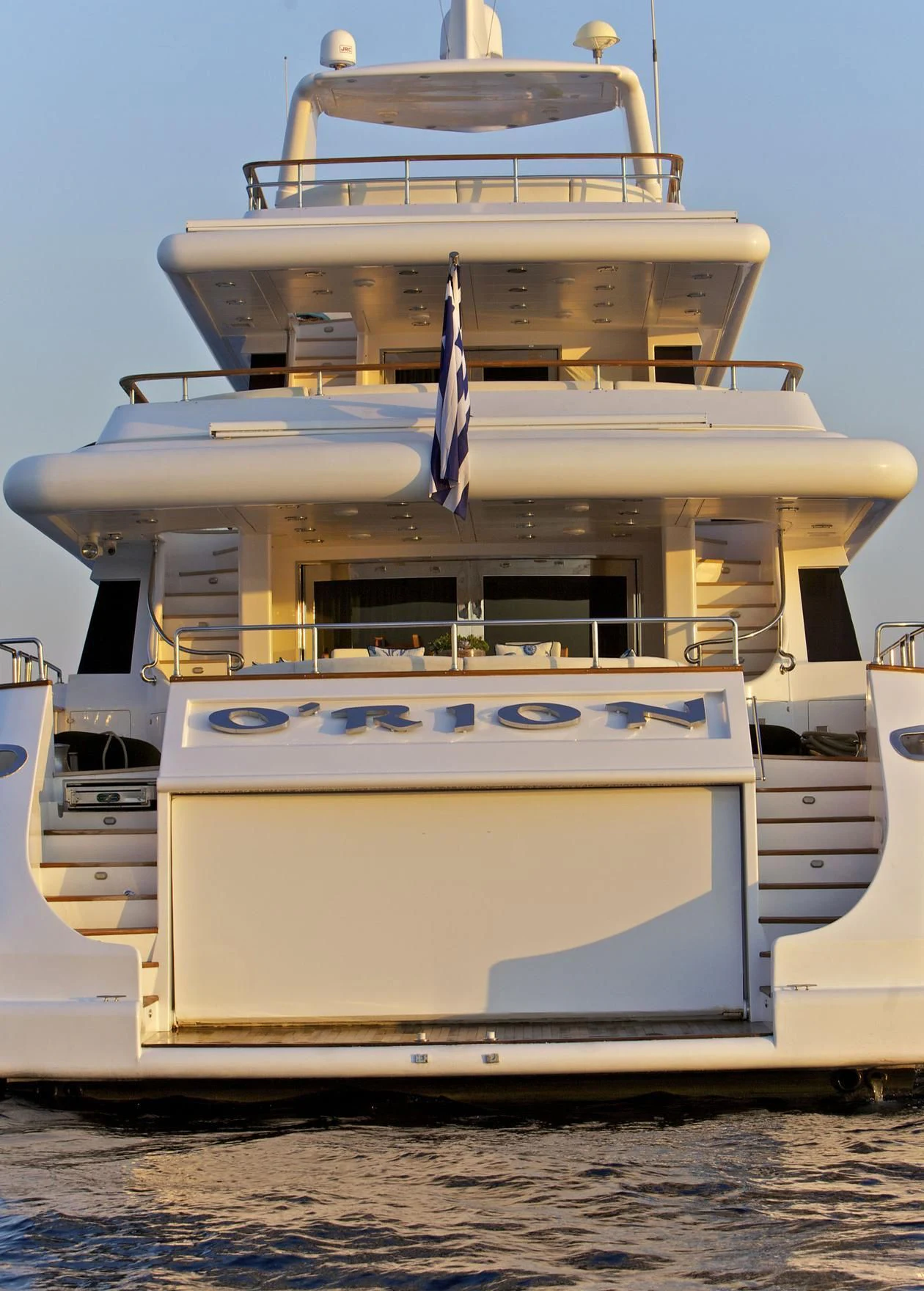 a large white boat aboard O'RION Yacht for Charter