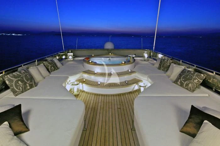 a room with a large pool aboard O'RION Yacht for Charter