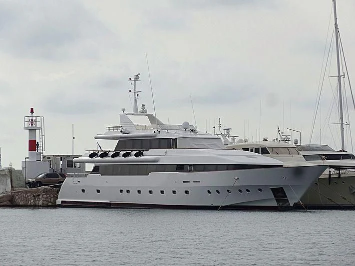 a large white boat in the water aboard O'RION Yacht for Charter