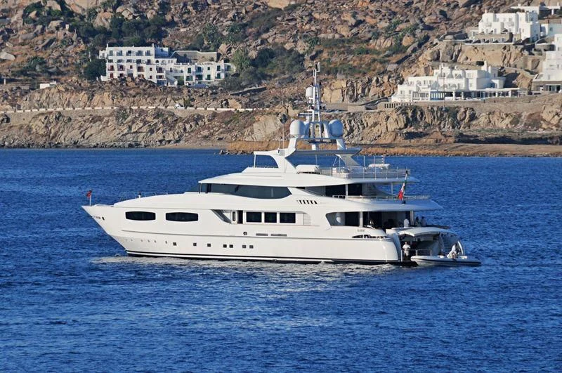 a white yacht in the water aboard BLANCA Yacht for Sale