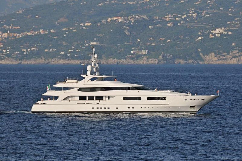 a white yacht in the water aboard BLANCA Yacht for Sale