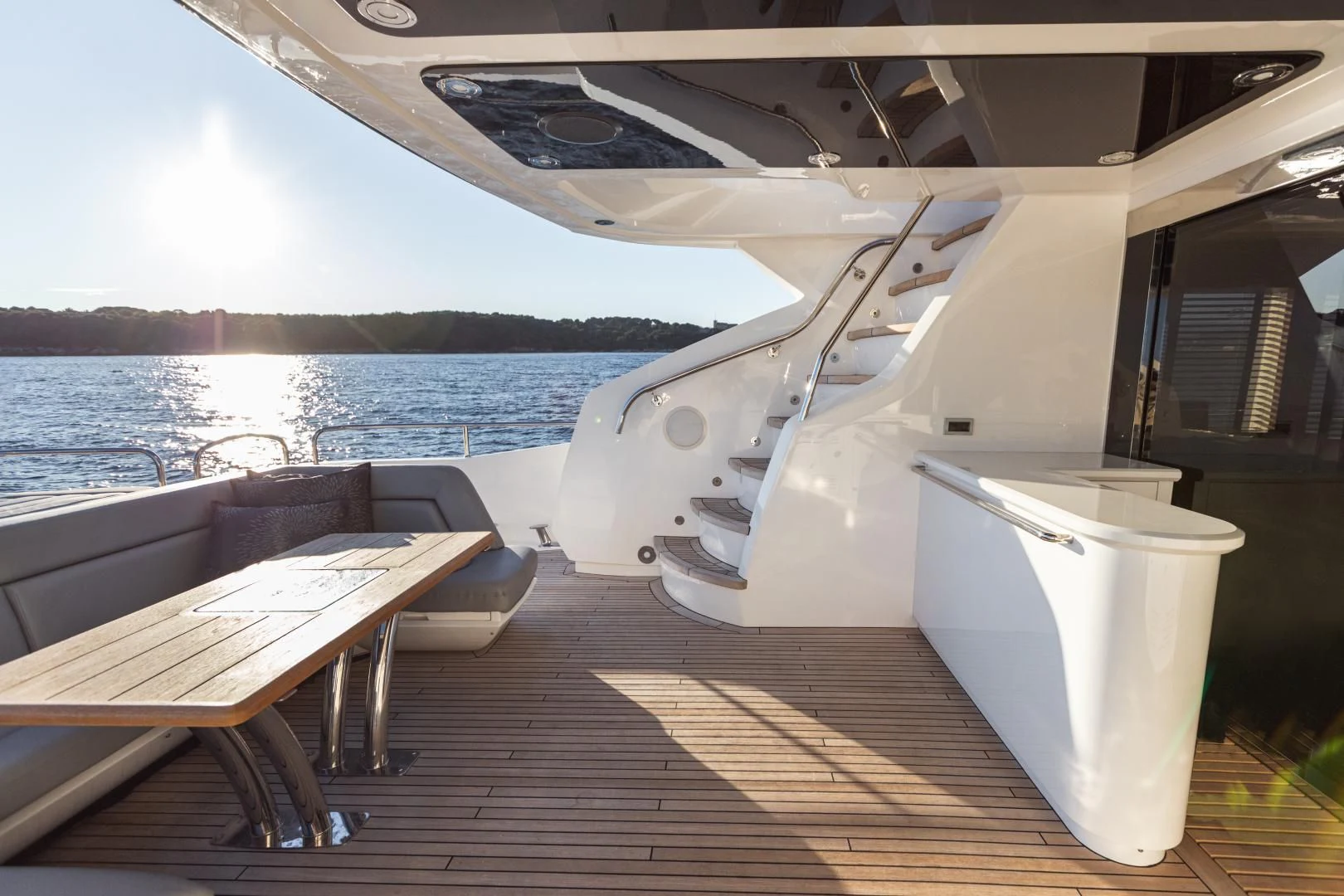 a boat on a deck aboard FREAKY FRANKS Yacht for Sale