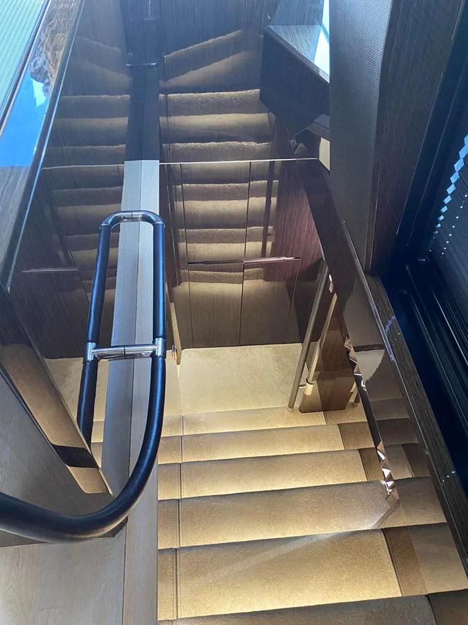 a set of stairs leading up to a building aboard GALEON 640 Yacht for Sale