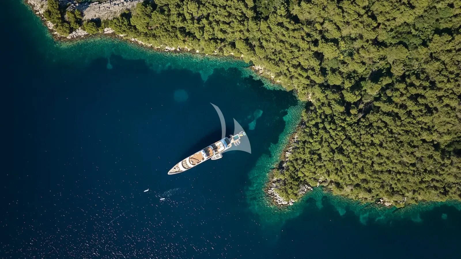a boat in the water aboard AETERNA Yacht for Sale