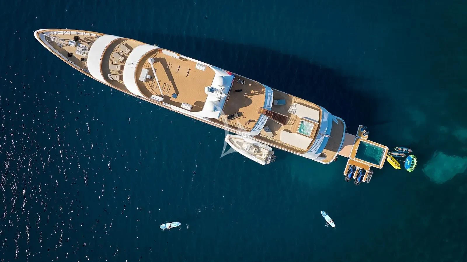 a satellite in space aboard AETERNA Yacht for Sale