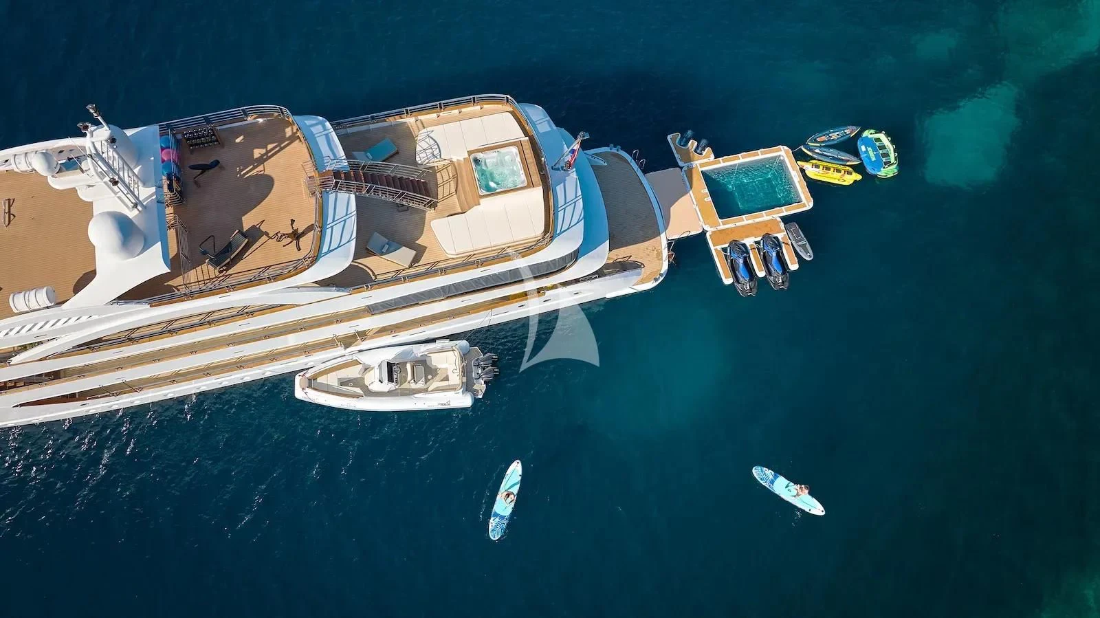 a satellite in space aboard AETERNA Yacht for Sale