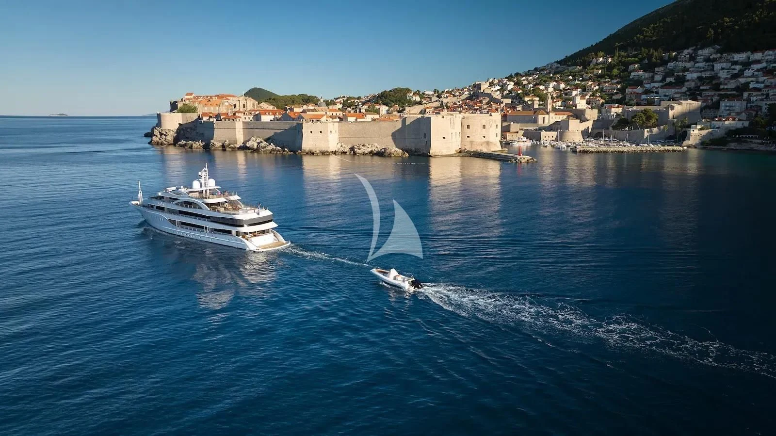 a boat on the water aboard AETERNA Yacht for Sale