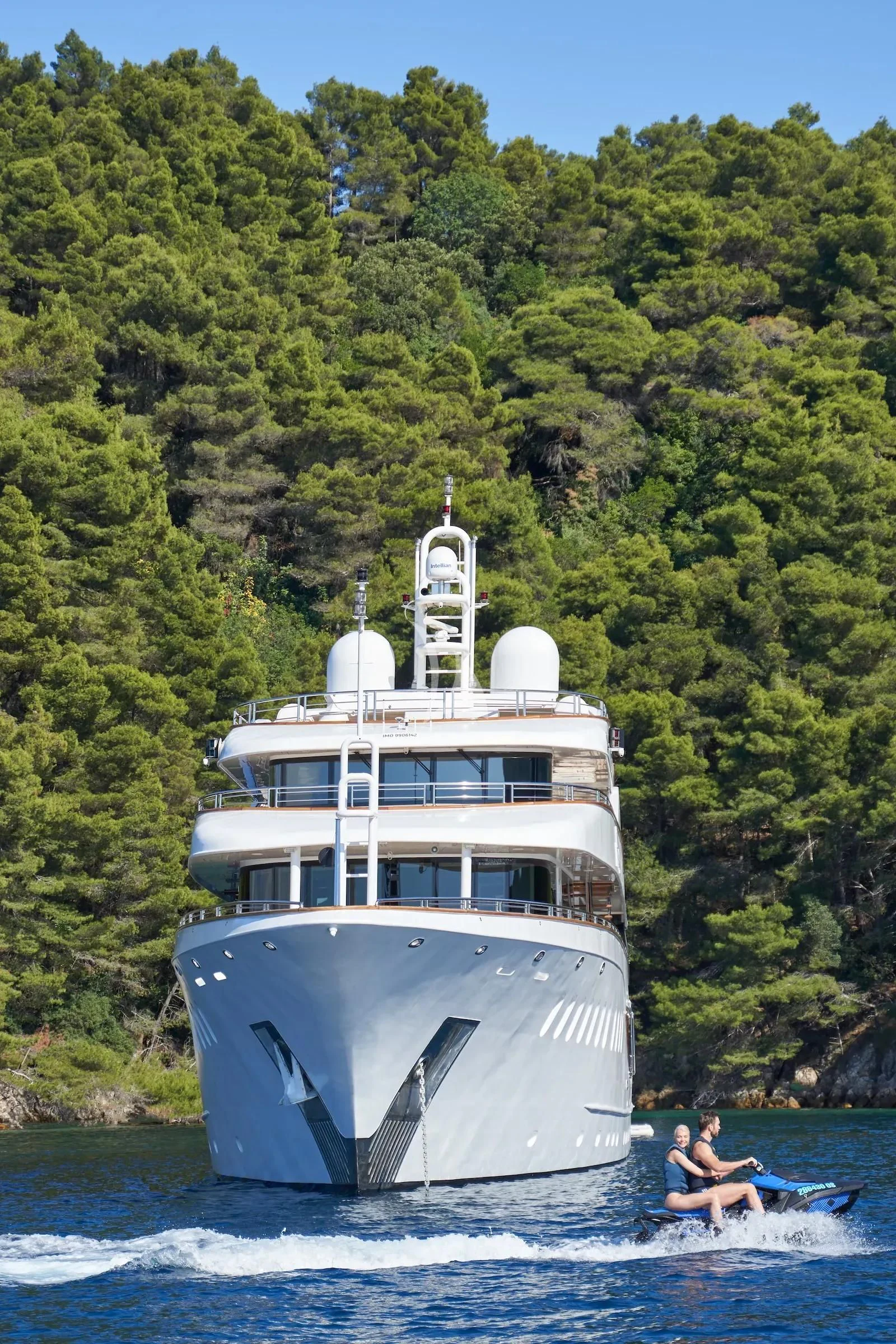 a boat on the water aboard AETERNA Yacht for Sale