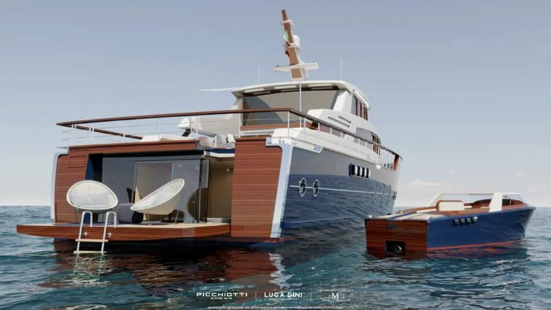 a boat in the water aboard PICCHIOTTI GENTLEMAN YACHT 24M/01 Yacht for Sale