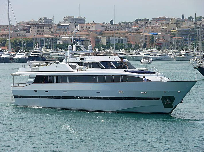 a boat in the water aboard AVELLA Yacht for Sale