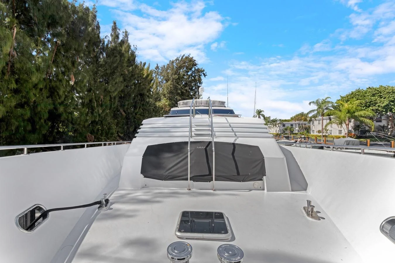 the front of a boat aboard MARY KATHLENE Yacht for Sale