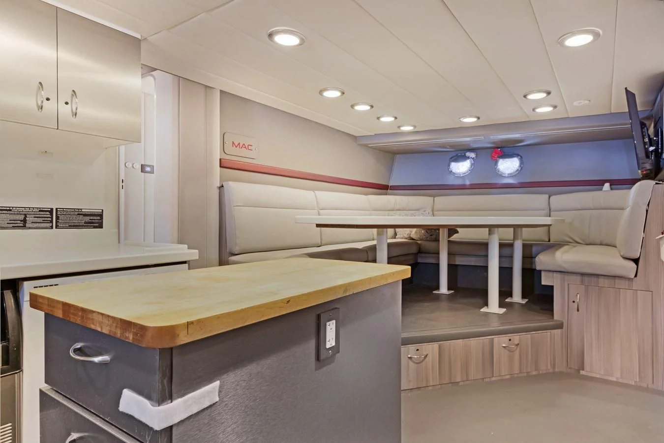 a room with a desk and a chair aboard MARY KATHLENE Yacht for Sale