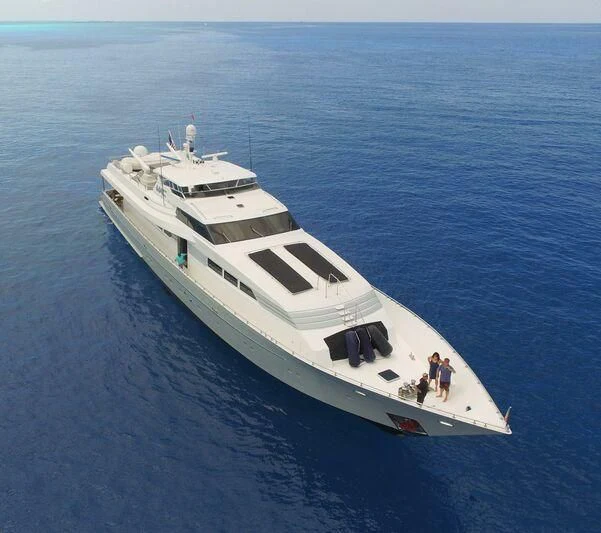 a white yacht in the water aboard MARY KATHLENE Yacht for Sale