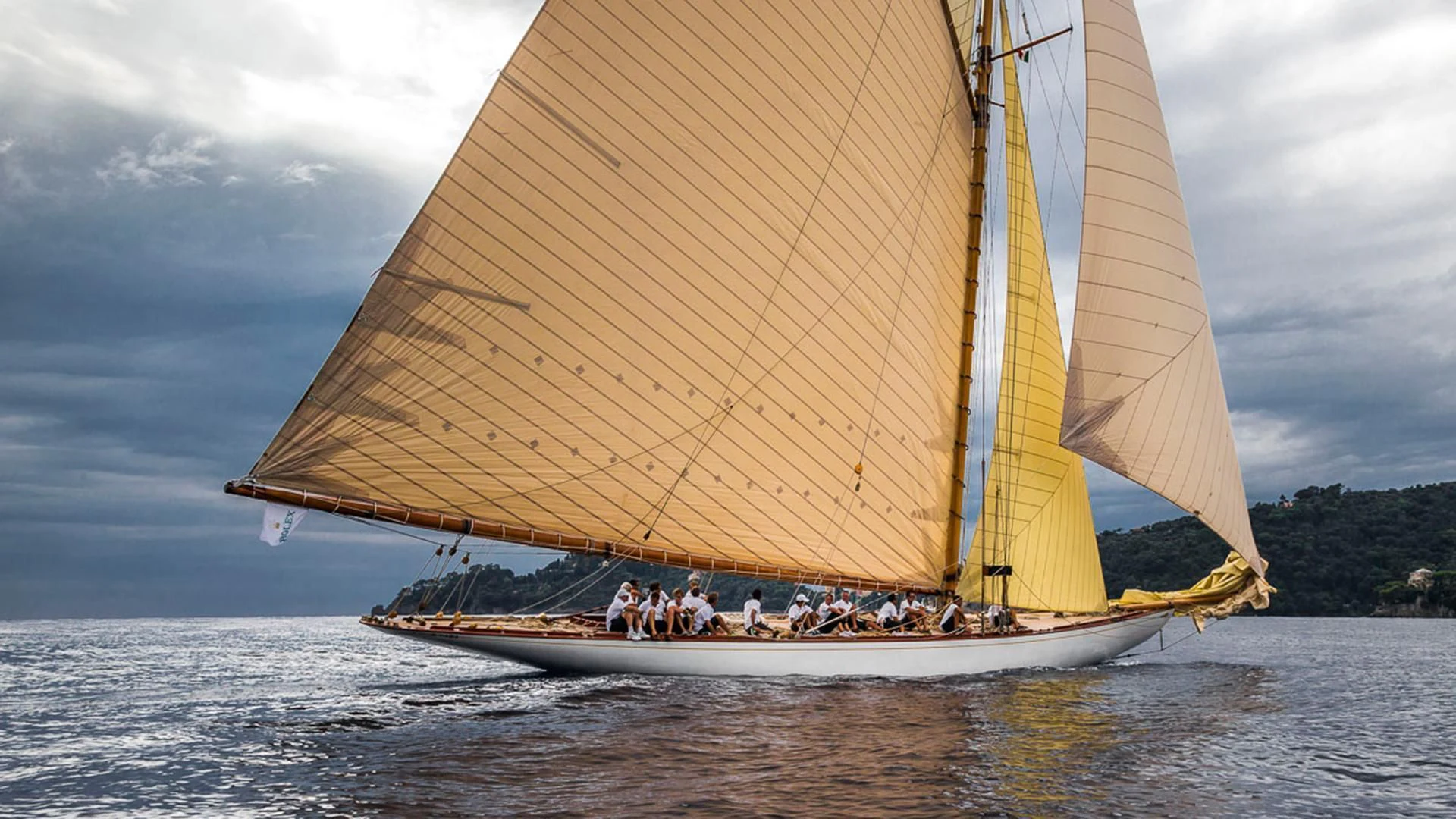 a sailboat with people on it aboard TUIGA Yacht for Sale