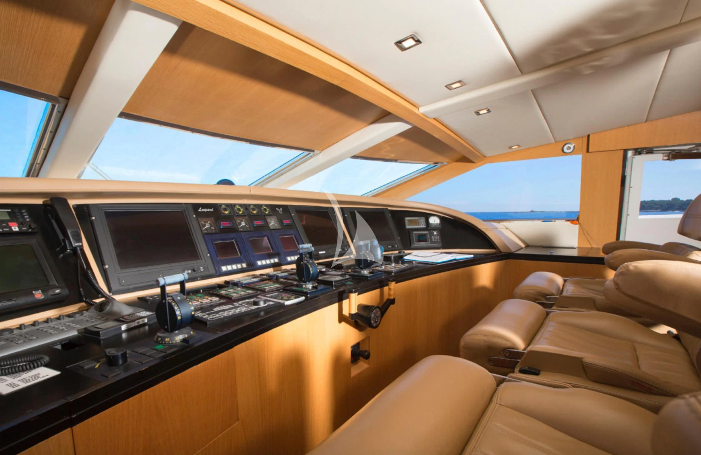 inside of an airplane aboard EOL B Yacht for Sale