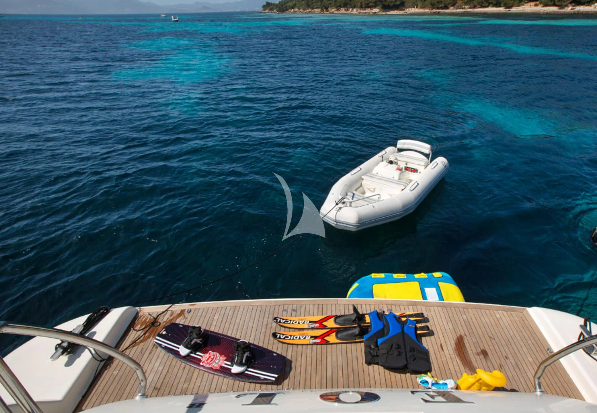 a boat on the water aboard EOL B Yacht for Sale