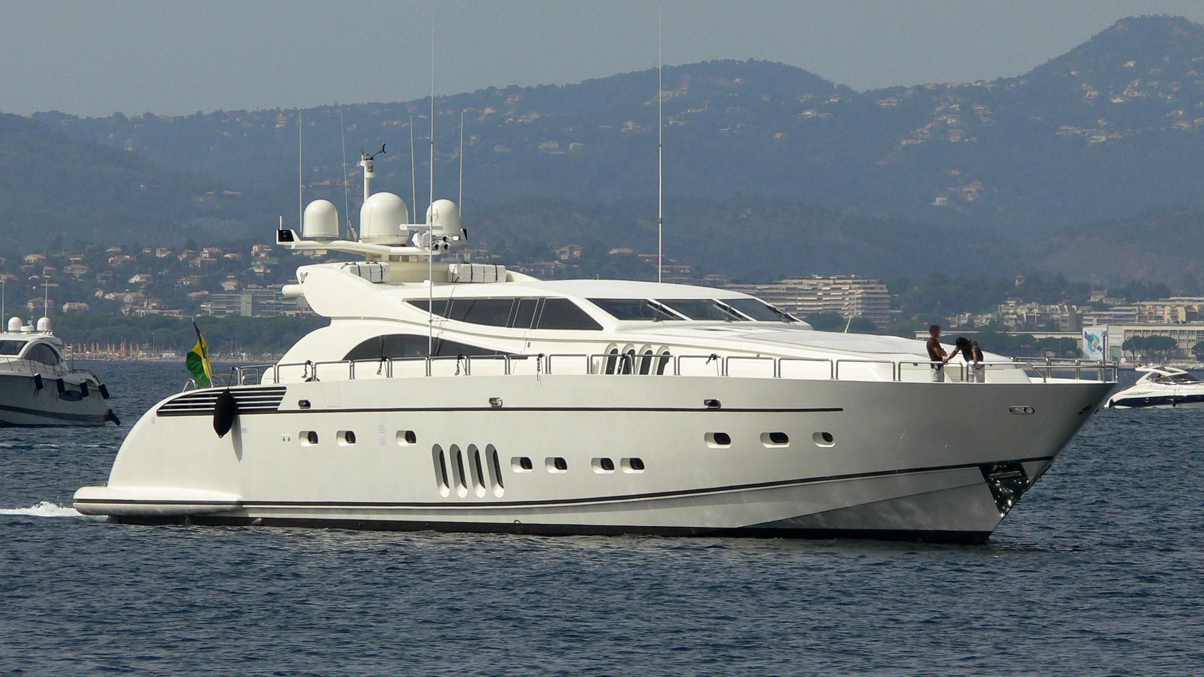 a white yacht in the water aboard EOL B Yacht for Sale