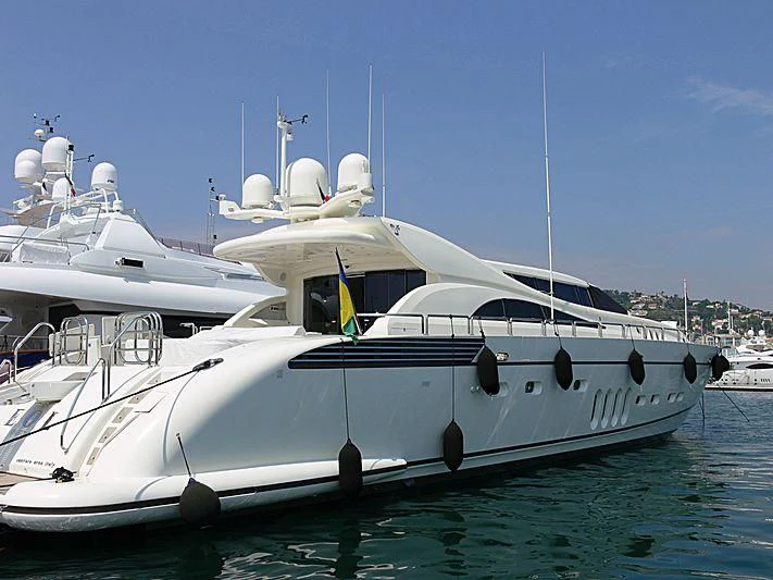 a few white yachts in the water aboard EOL B Yacht for Sale