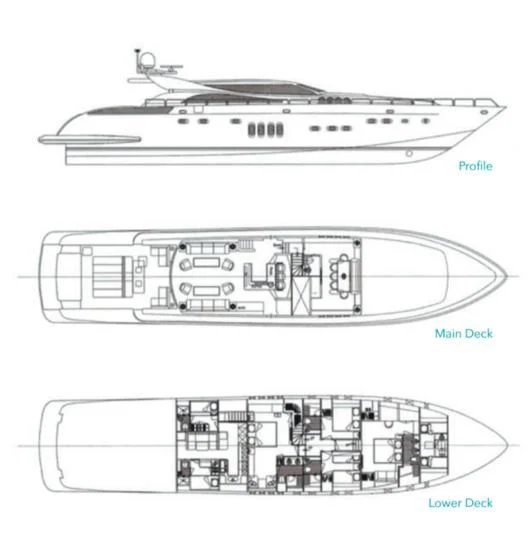diagram, engineering drawing aboard EOL B Yacht for Sale