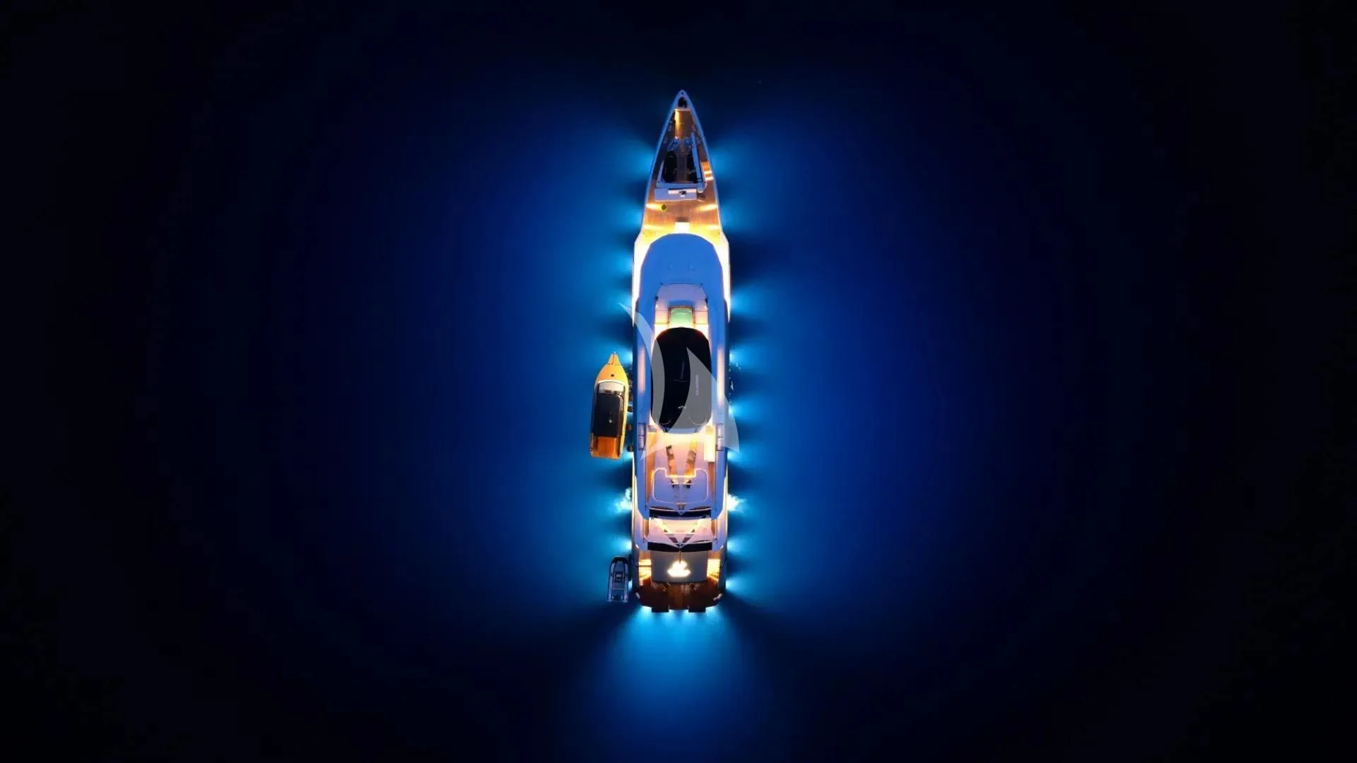 a space shuttle in the dark aboard ETERNAL SPARK Yacht for Sale