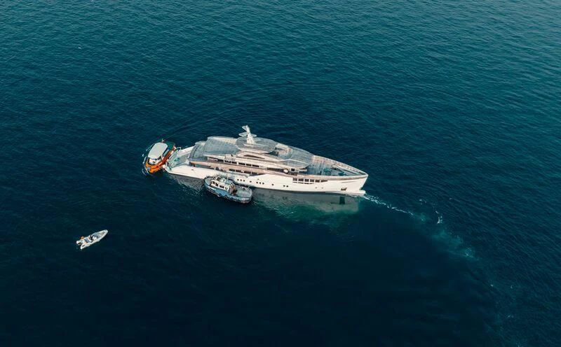 a ship in the ocean aboard ETERNAL SPARK Yacht for Sale