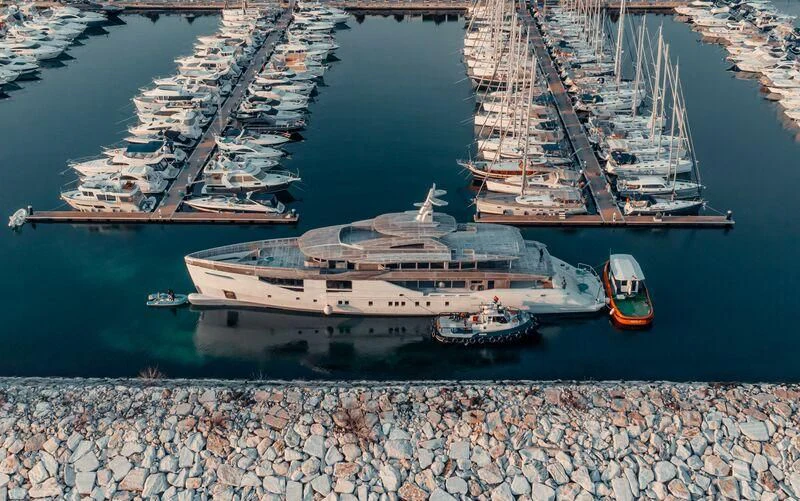 a ship in the water aboard ETERNAL SPARK Yacht for Sale