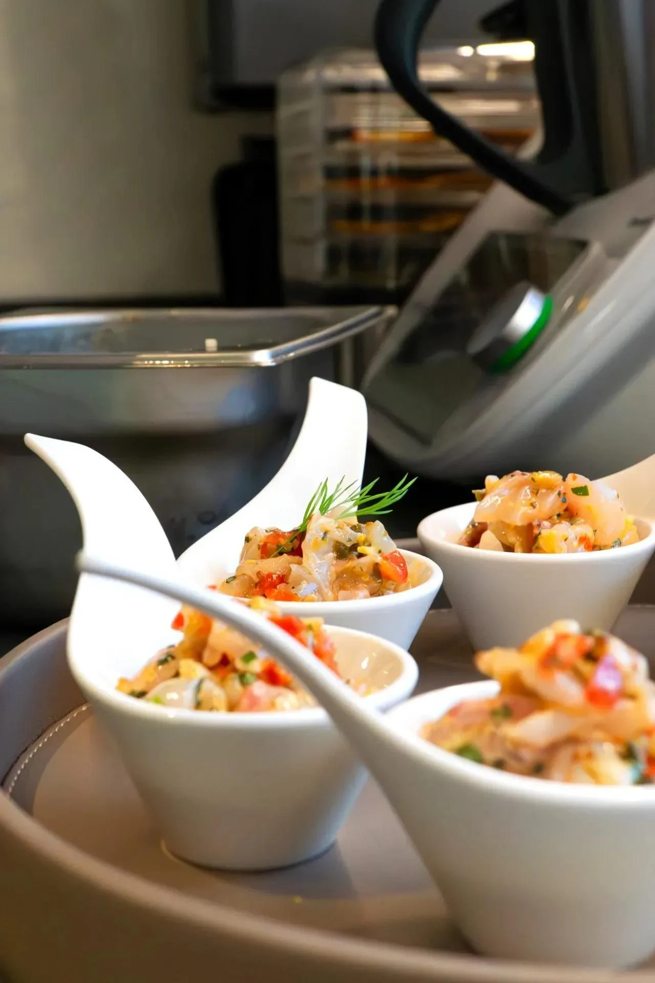 bowls of food on a table aboard ETERNAL SPARK Yacht for Sale