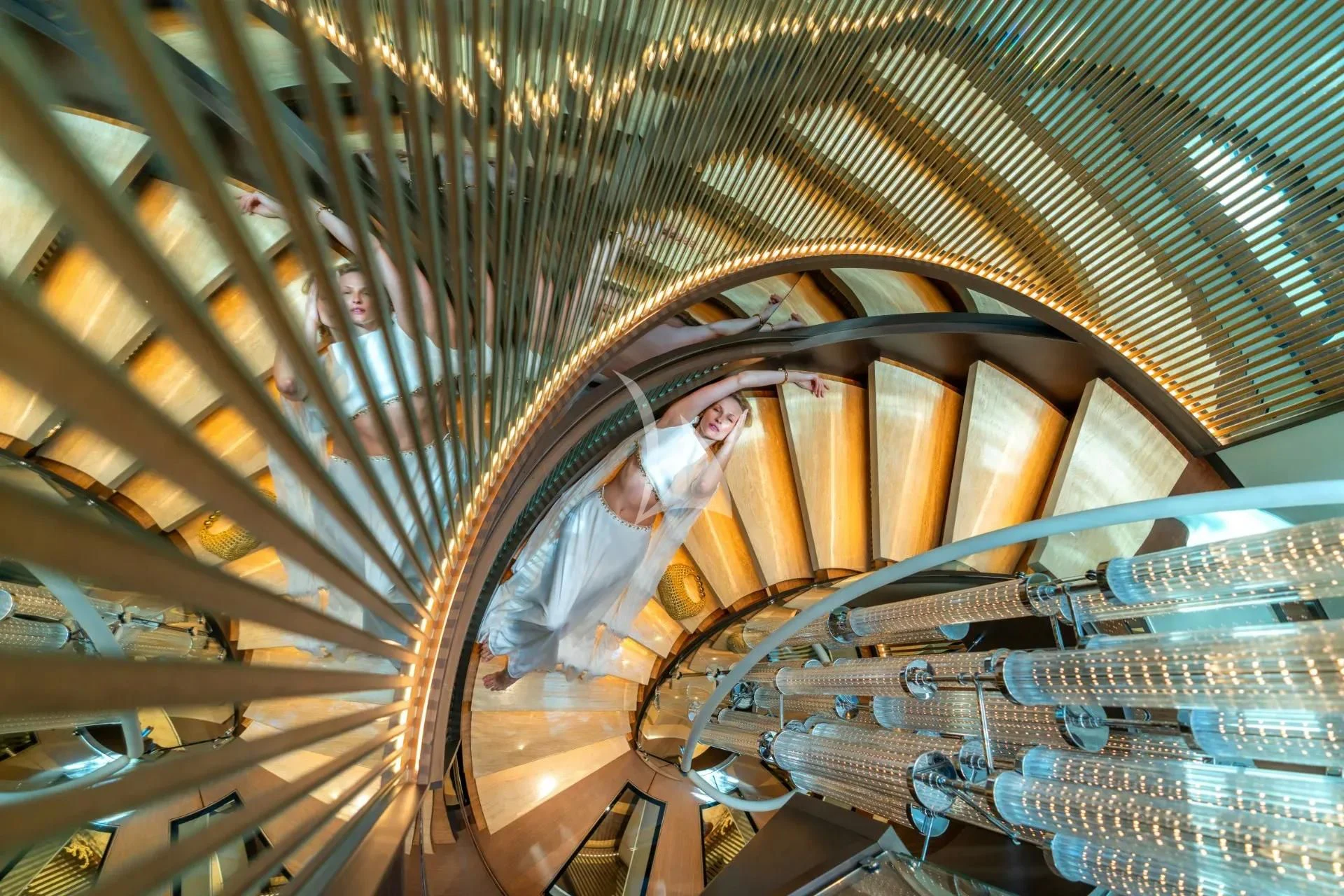 a person looking out of a dome aboard ETERNAL SPARK Yacht for Sale