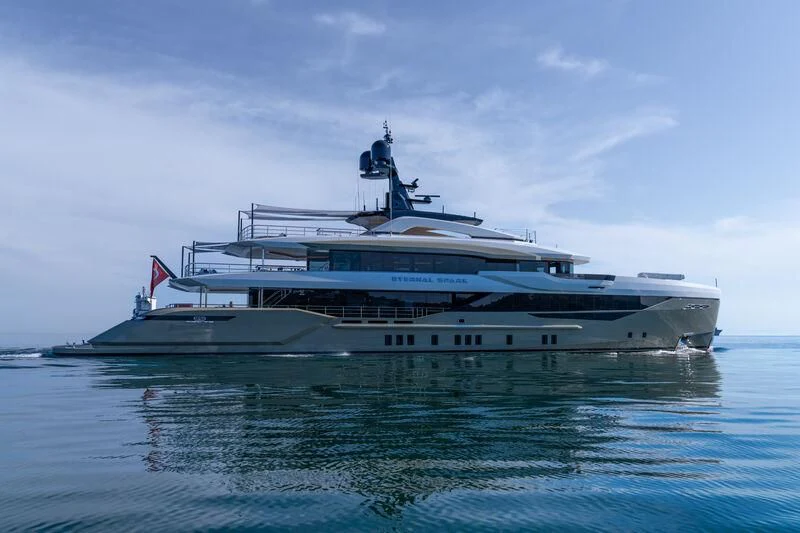 a large cruise ship in the water aboard ETERNAL SPARK Yacht for Sale