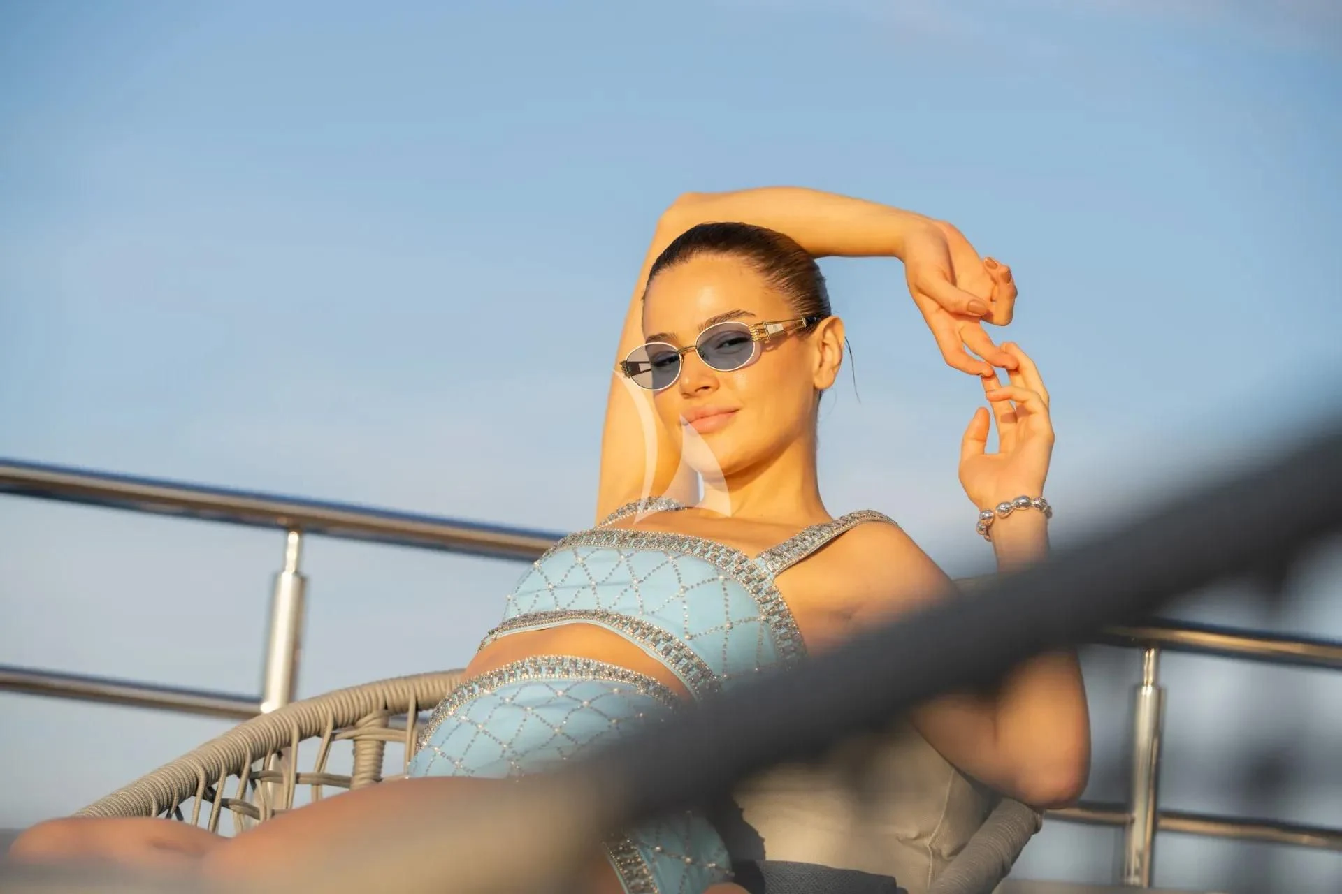a woman in a bikini aboard ETERNAL SPARK Yacht for Sale