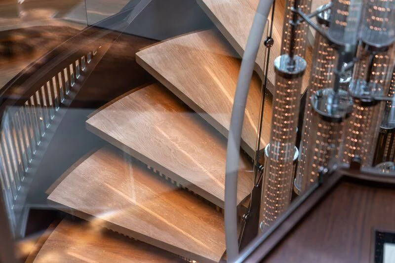 a wooden structure with a glass window aboard ETERNAL SPARK Yacht for Sale