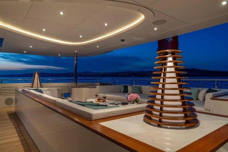 a large tower in a room aboard ETERNAL SPARK Yacht for Sale