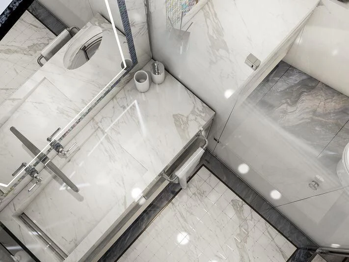 a bathroom with a sink and a toilet aboard ETERNAL SPARK Yacht for Sale