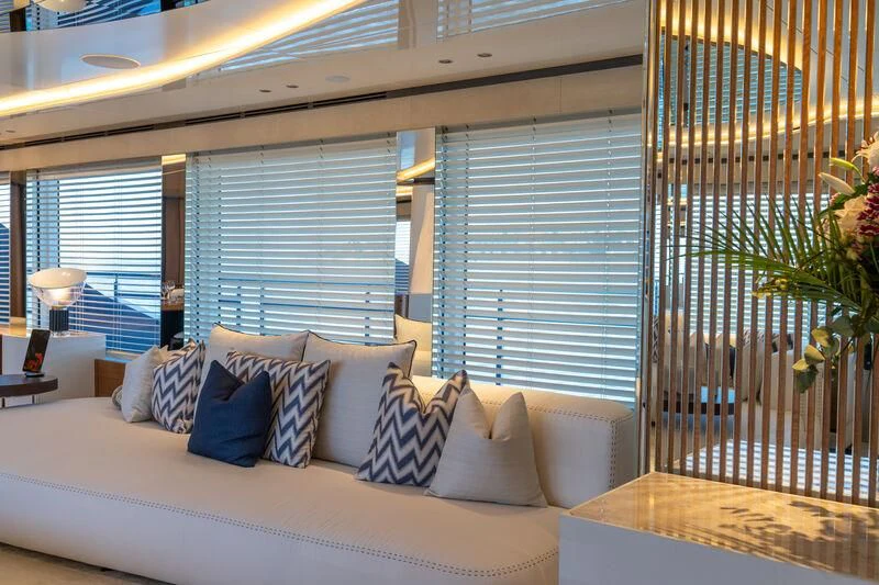 a bed with pillows and pillows aboard ETERNAL SPARK Yacht for Sale