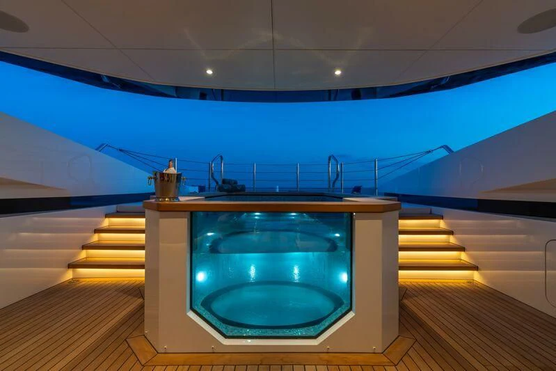 a large indoor swimming pool aboard ETERNAL SPARK Yacht for Sale