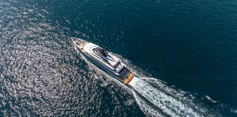 a boat in the water aboard ETERNAL SPARK Yacht for Sale